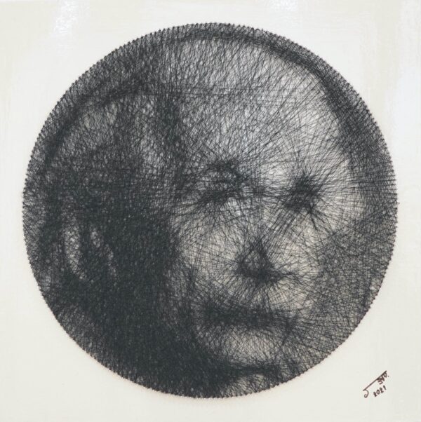 Albert Einstein string art – 61 X 61 cm Kunstgalerie