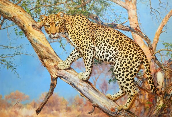 Leoparden auf einem Baum – 160 x 110 cm Kunstgalerie