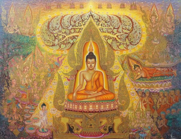 Das Leben des Buddha – 240 x 180 cm Kunstgalerie