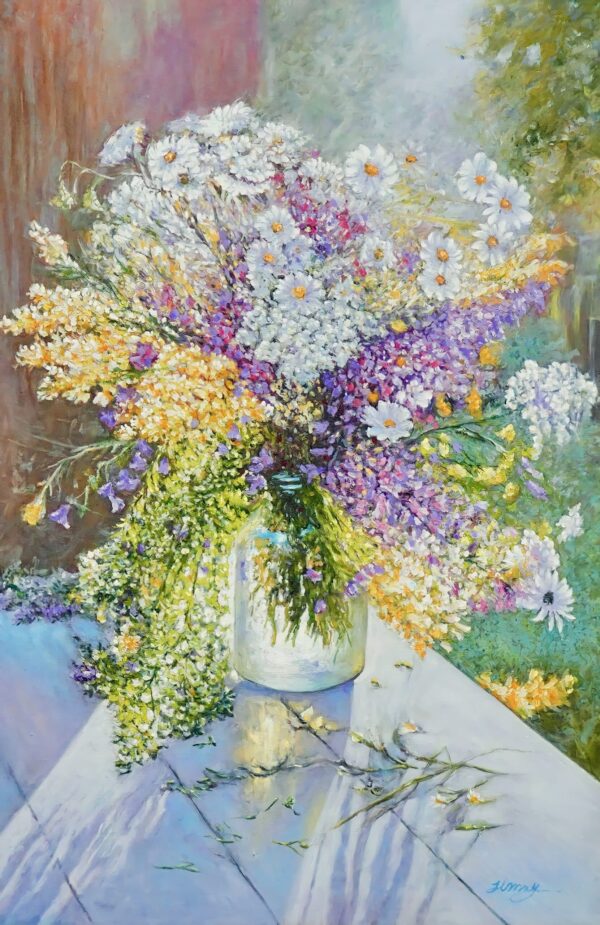 Blumen in einer Transparenten Vase – 60 x 90 cm Kunstgalerie